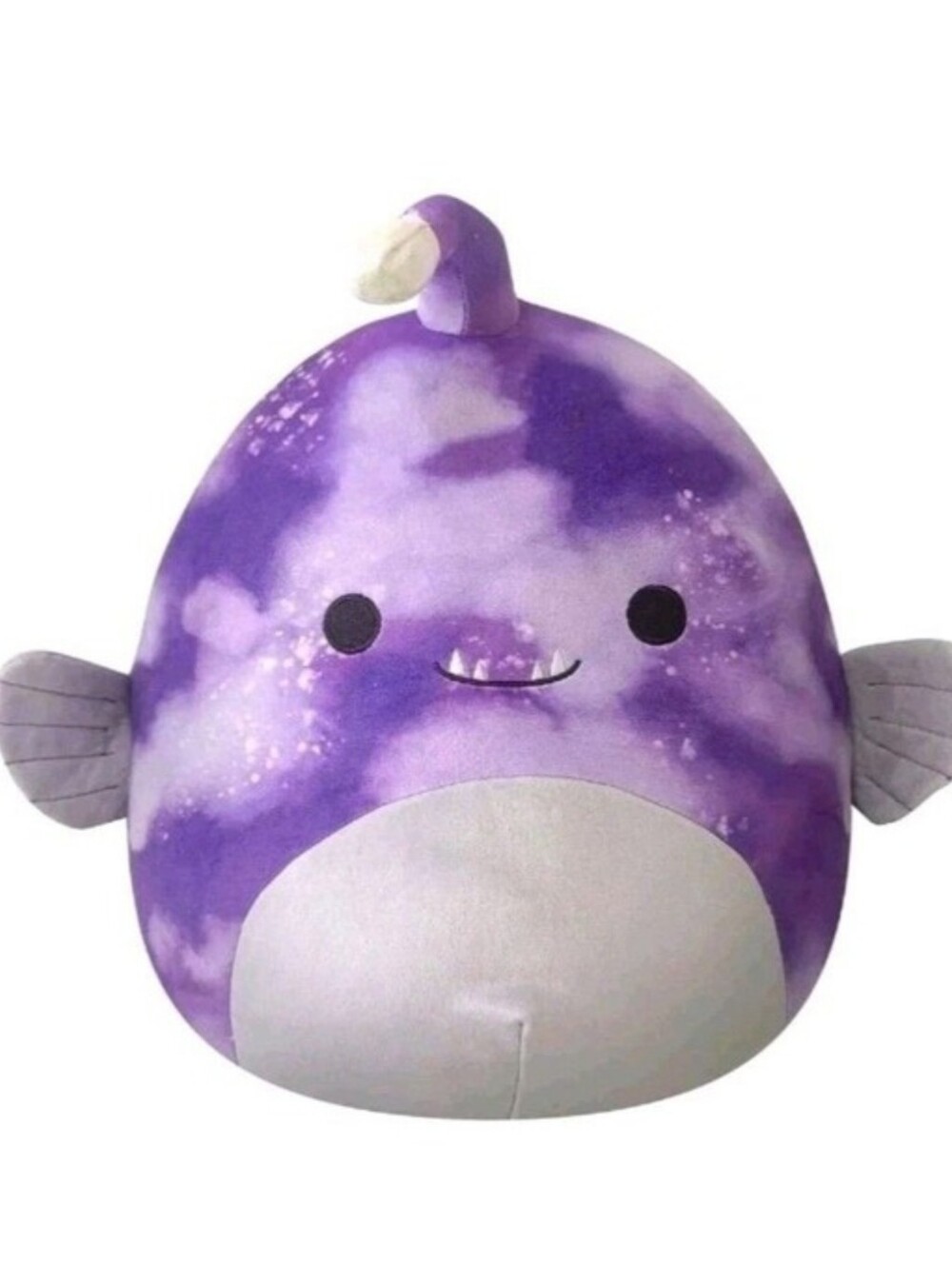 Squishmallows Kellytoy Soft Plush 16 Inch, Easton Purple Tie-Dye Anglerfish Nwt